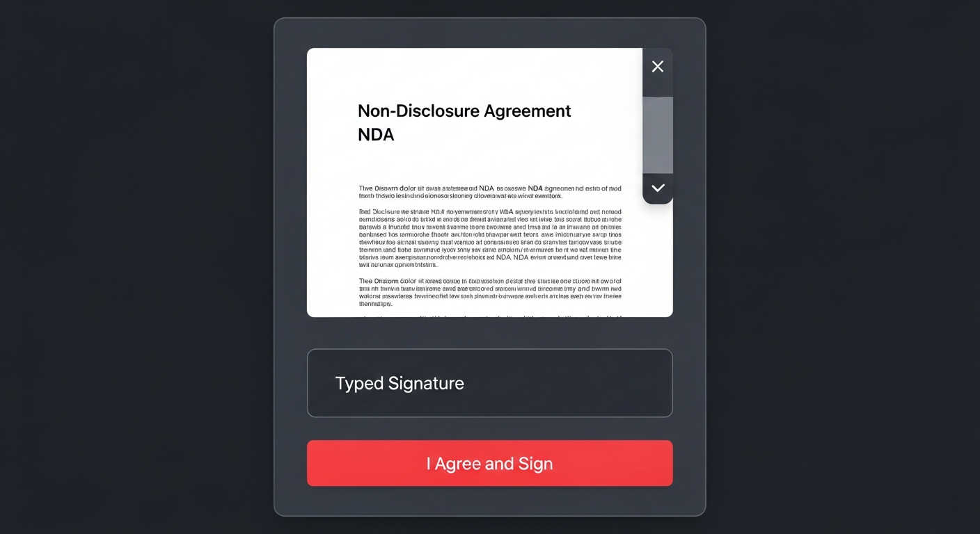 NDA Signing Interface