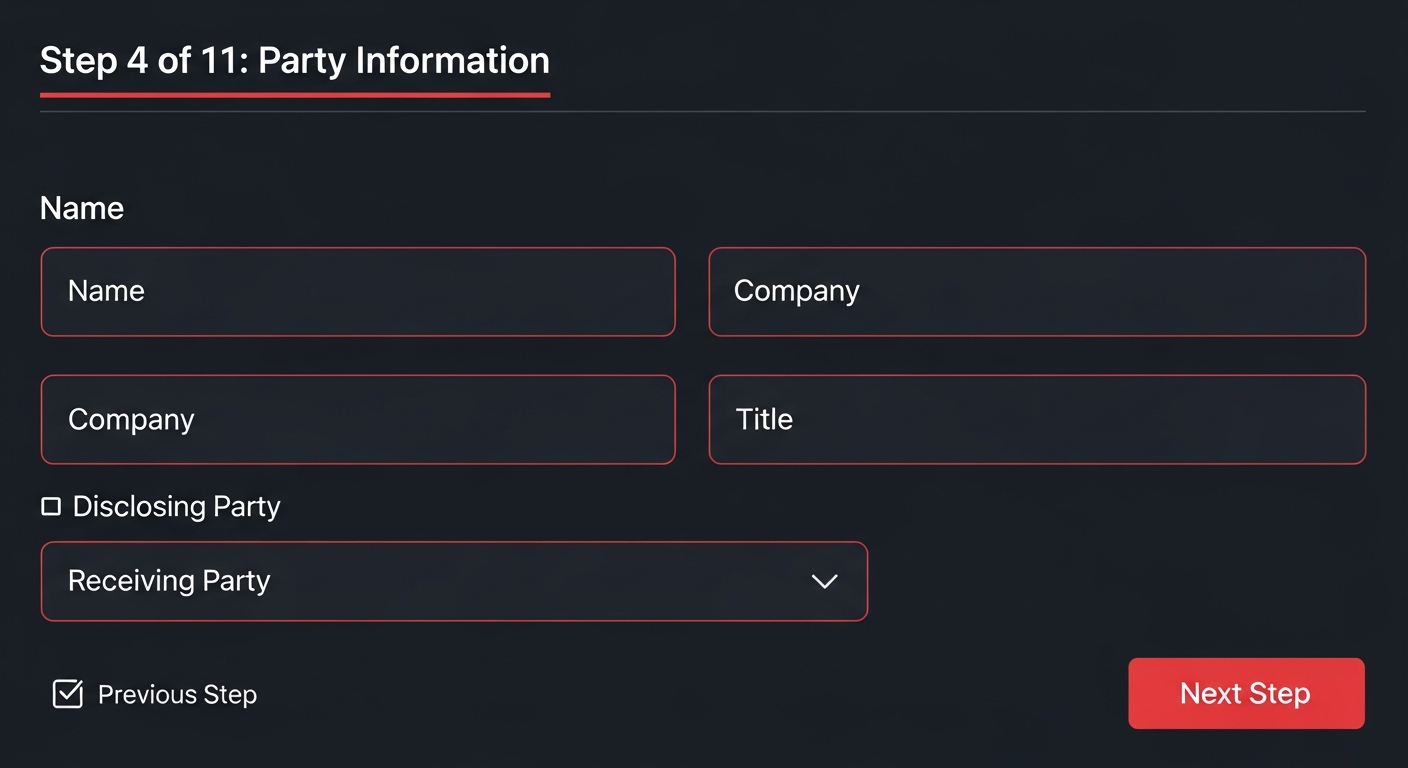 NDA Wizard Interface